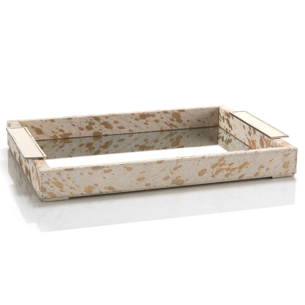 Avest White Glam Mother of Pearl Decorative 2-Piece Tray Set - Bed