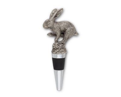 Pewter Jumping Hare Bottle Stopper